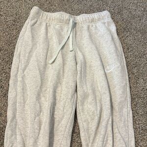 Cream Nike Drawstring Cuffed Sweatpants